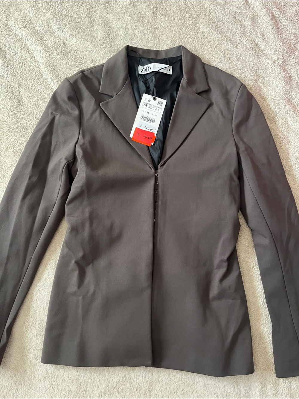 ZARA Women's Dark Brown Tailored Blazer